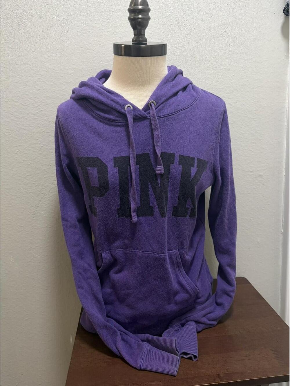 Y2K Victoria's Secret PINK Hoodie Purple Sweatshirt Sz S